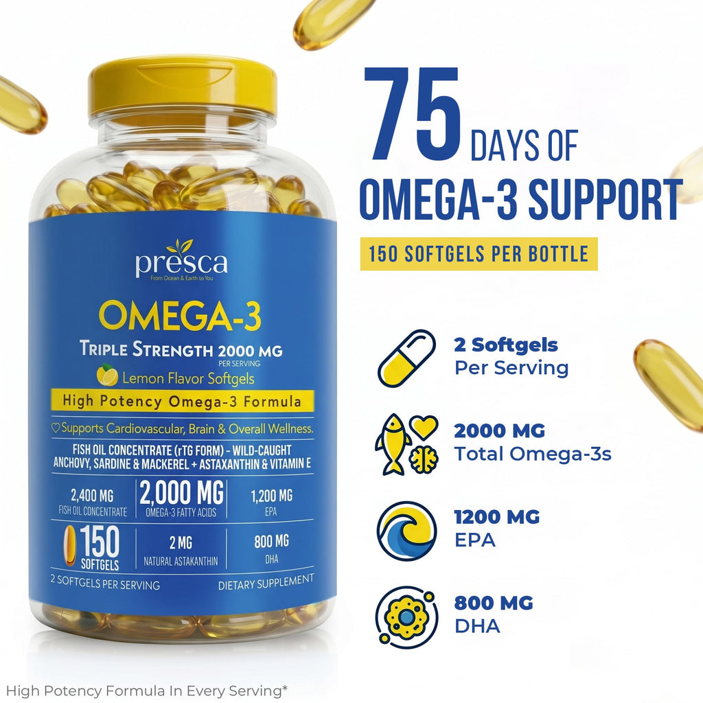 Omega 3 Fish Oil 2400mg 150 Softgels M353523