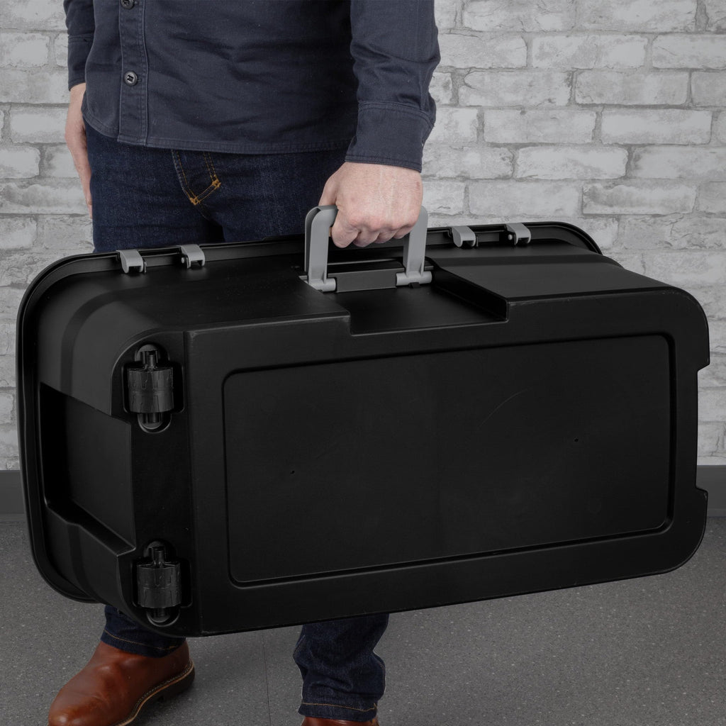 22 Gallon Black Lockable Rolling Storage Footlocker T872