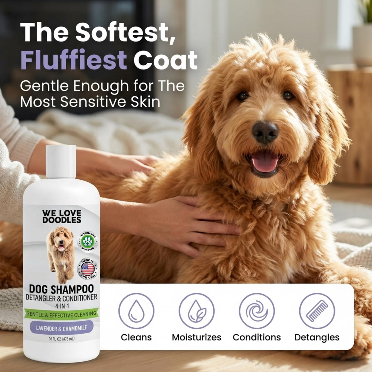 Hypoallergenic Tearless Dog Shampoo, Conditioner & Detangler 16OZ R86282
