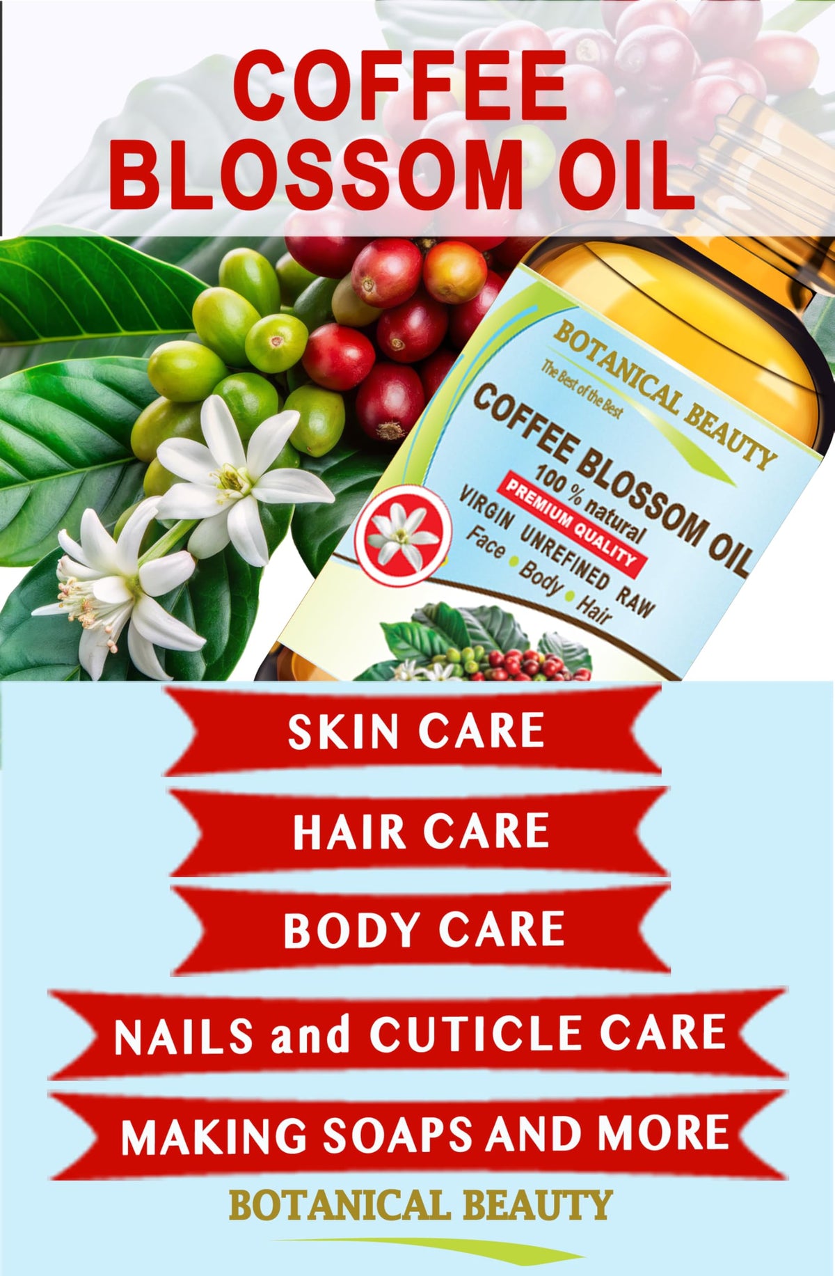 100% Natural Coffee Blossom Oil 1 Fl.oz. K221693