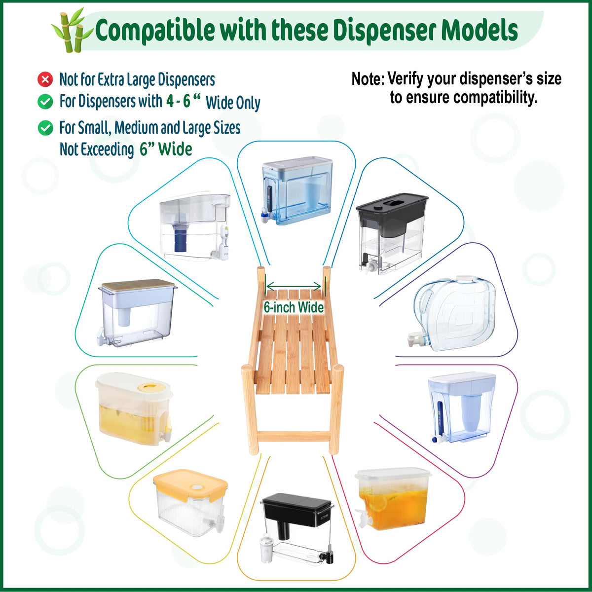 Bamboo Water Dispenser Stand M376957