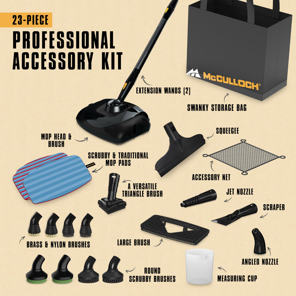 Canister Steam Cleaner, 23 Accessories N98483