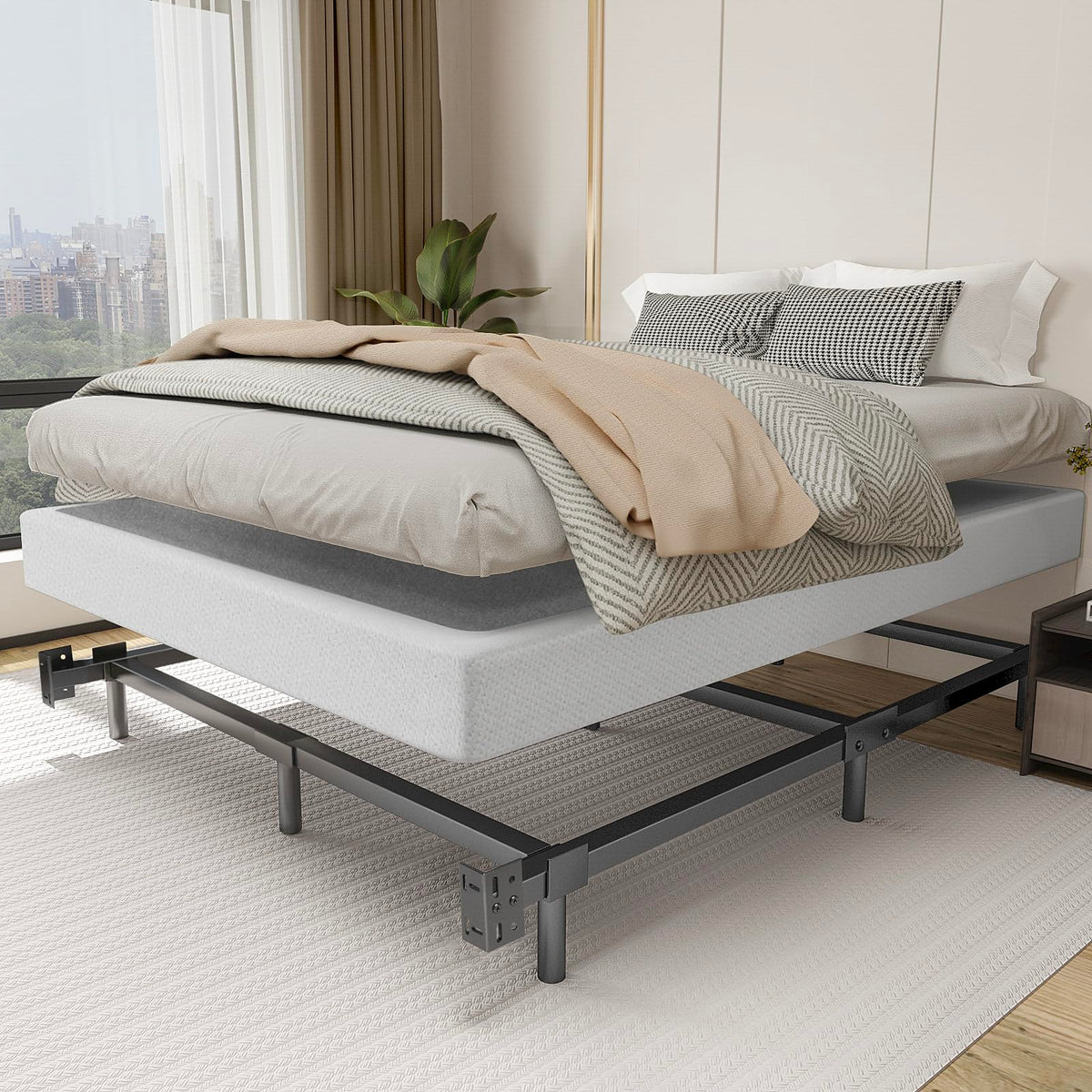 Queen Size 7 Inch Metal Bed Frame F3341