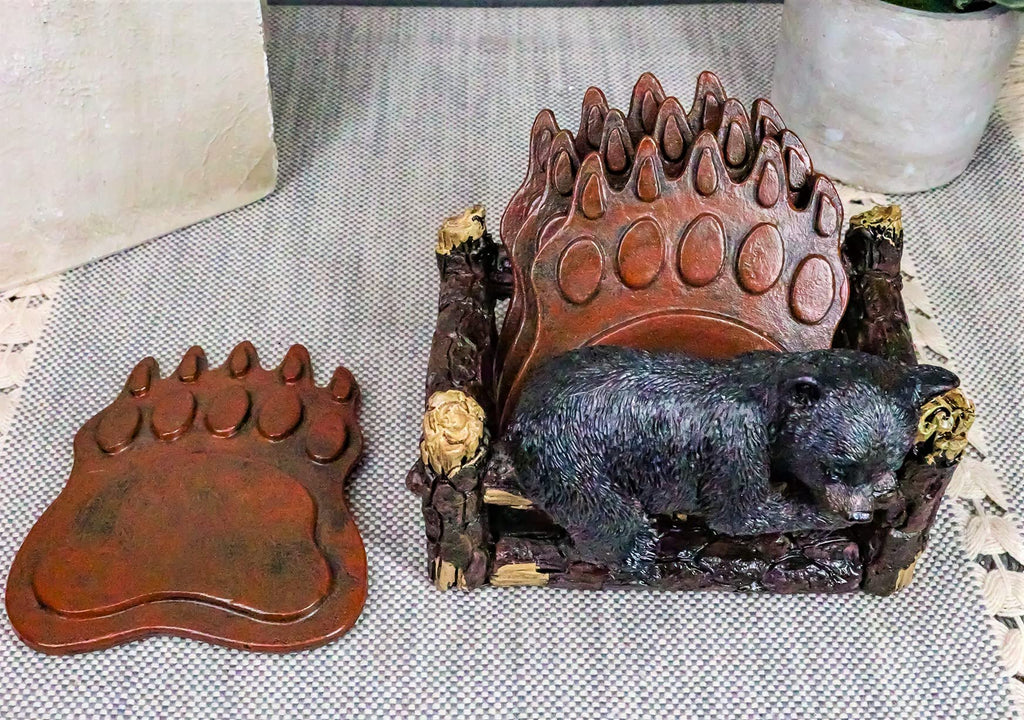 Coaster Set with 4 Bear Paw Tracks Coasters F3764