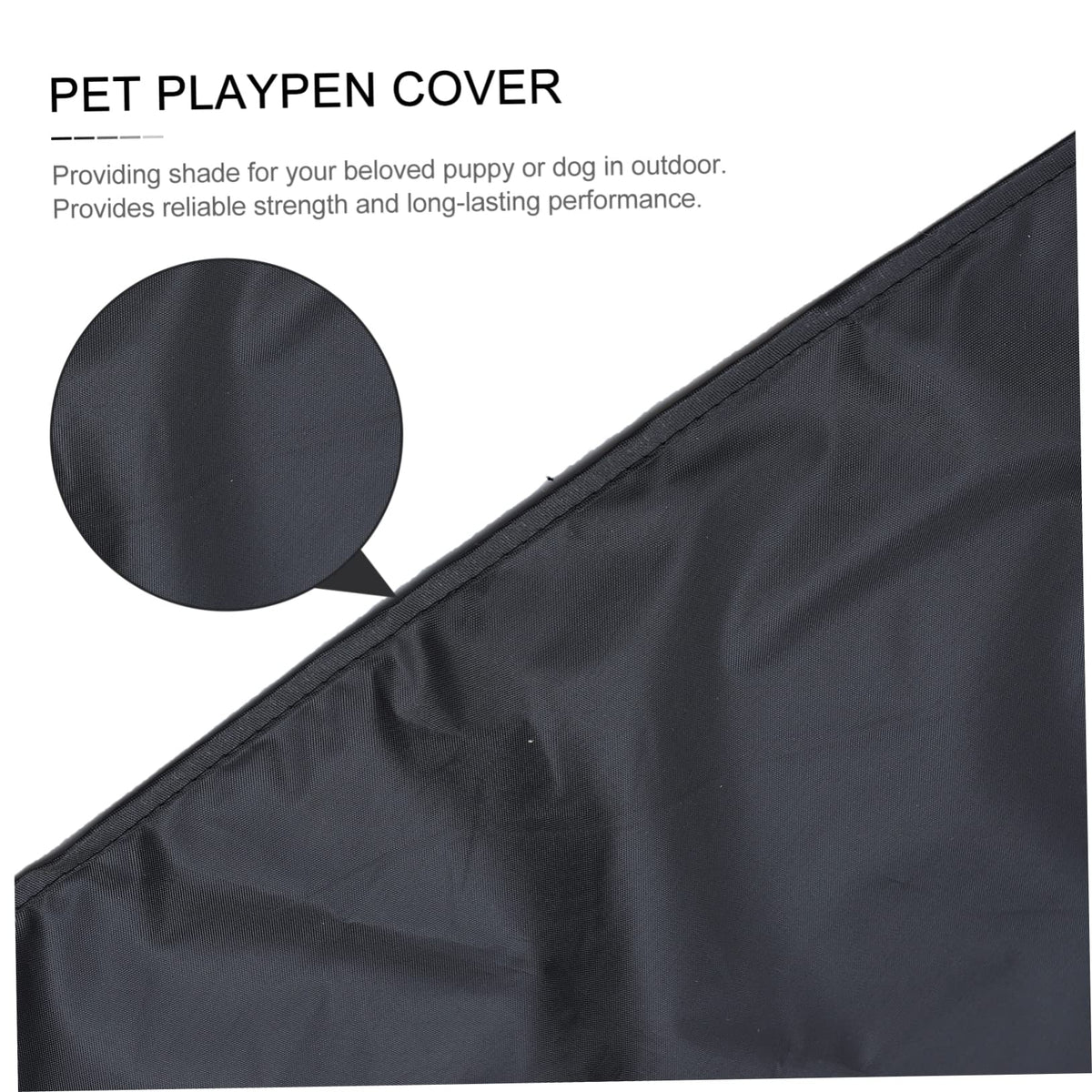Waterproof Sunproof Dog Playpen Roof Cover 210D Oxford Cloth Black J2759