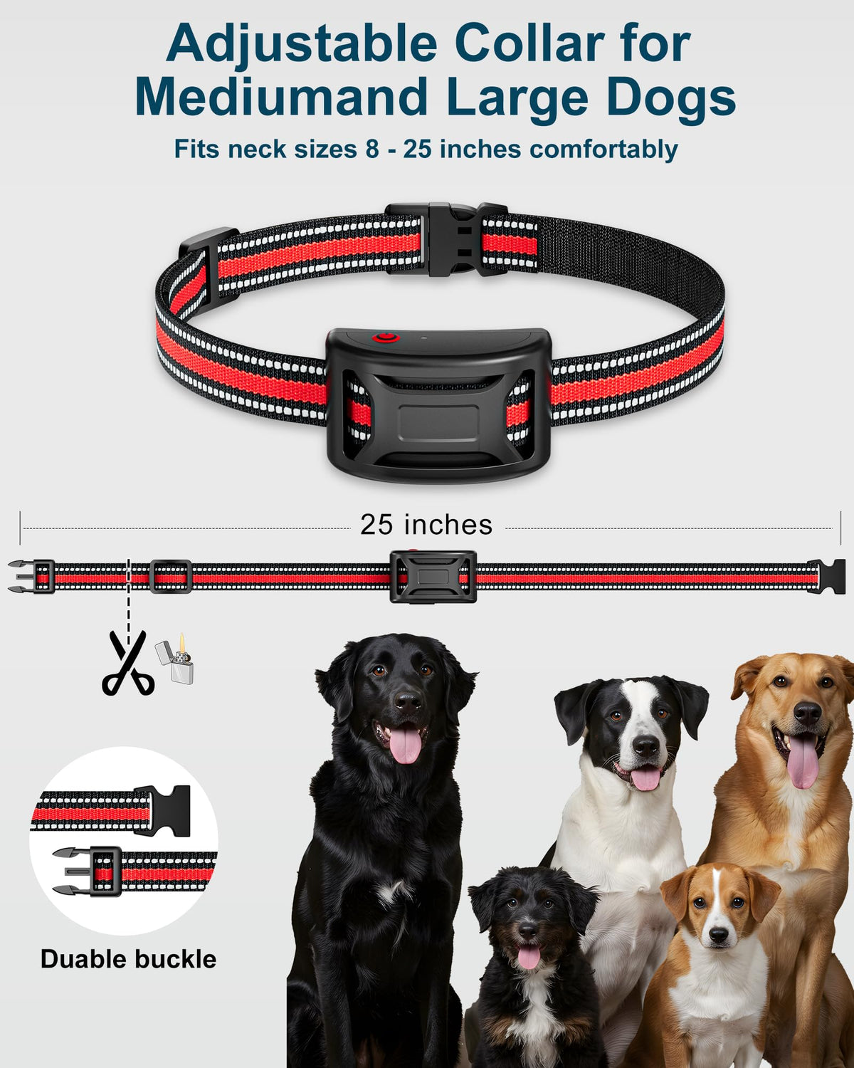 Wireless Dog Fence System 2-in-1 Pet Containment Training Collar IPX6 Waterproof Rechargeable Black Red C278