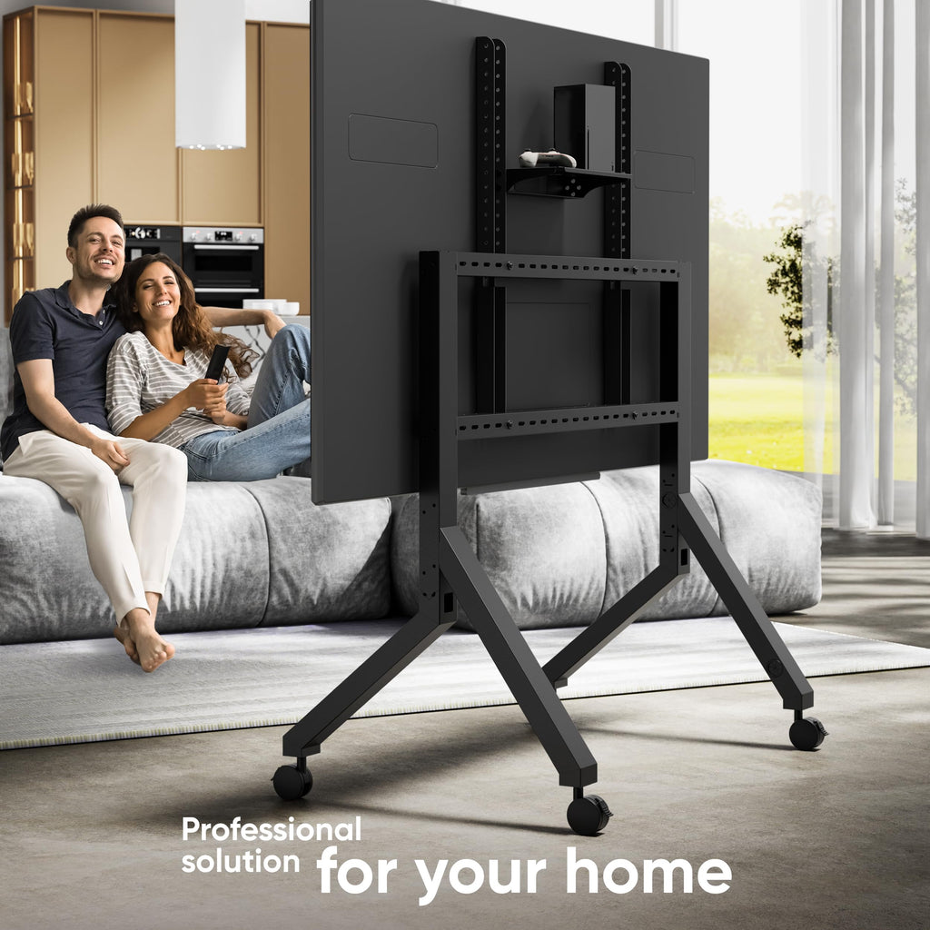 Mobile TV Stand on Wheels 70-110 Inch Black Q72901