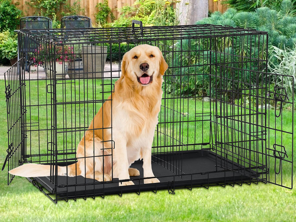 48" Heavy Duty Folding Wire Metal Dog Crate with Divider N670