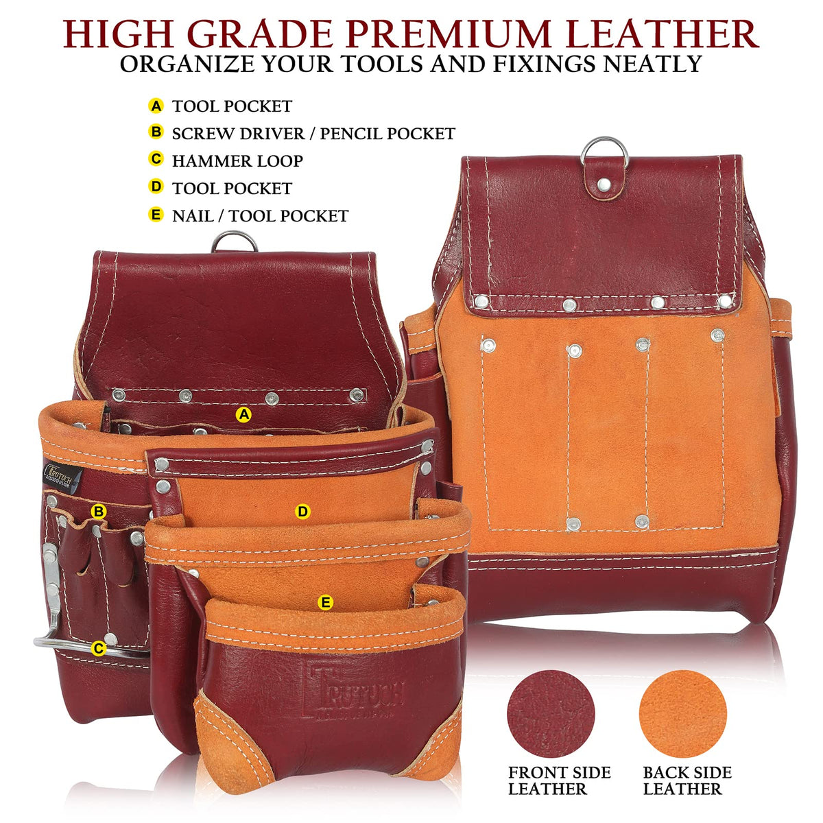 Maroon Leather Tool Belt U256