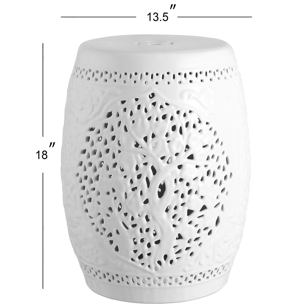 White Ceramic Garden Stool U359