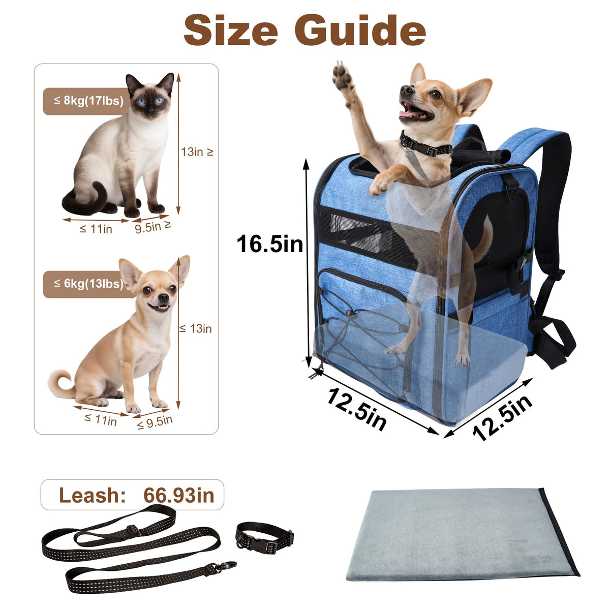 Blue Pet Carrier Backpack T26370