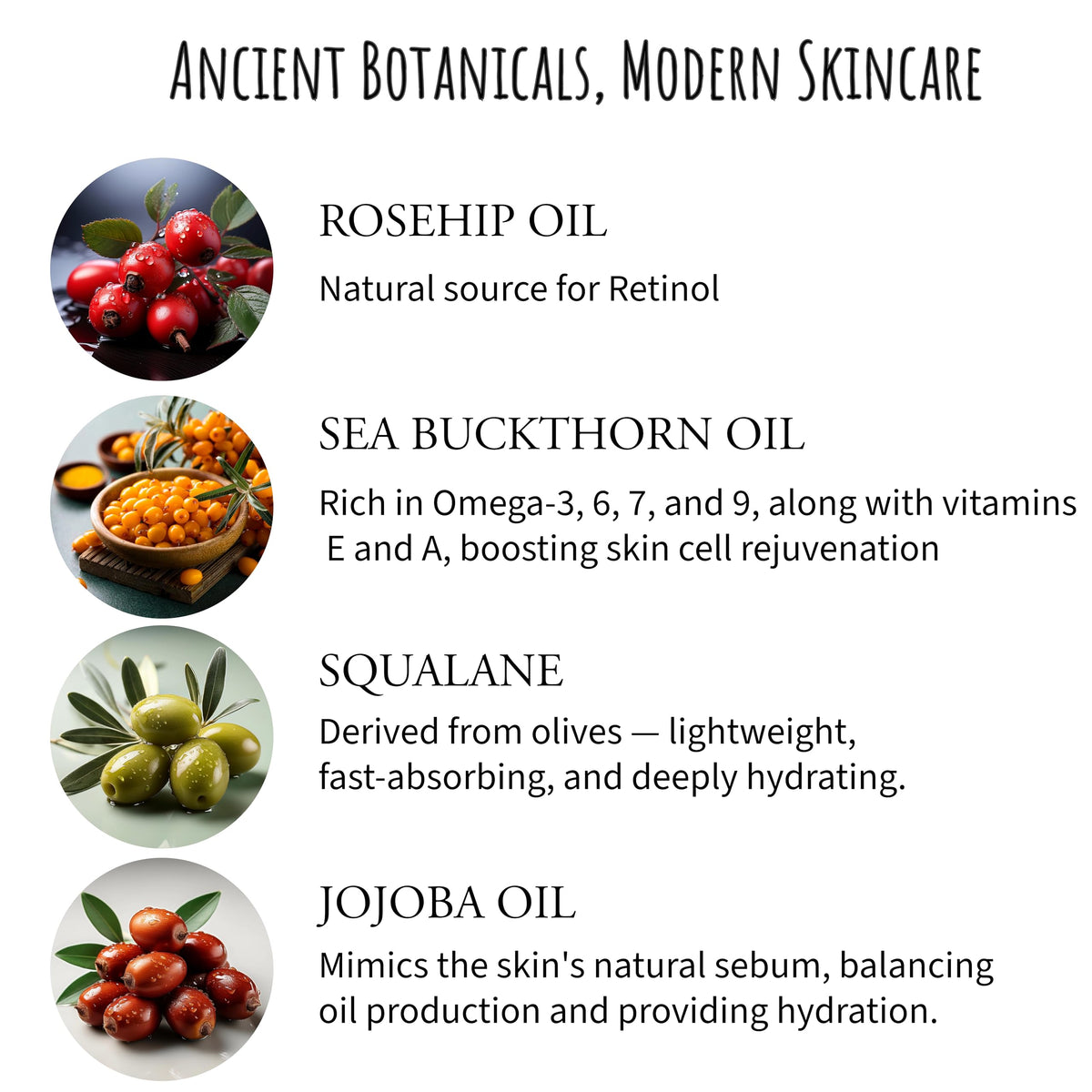 Organic Anti Aging Facial Oil with Sea Buckthorn, Jojoba, Squalane & Lavender 1oz F80751