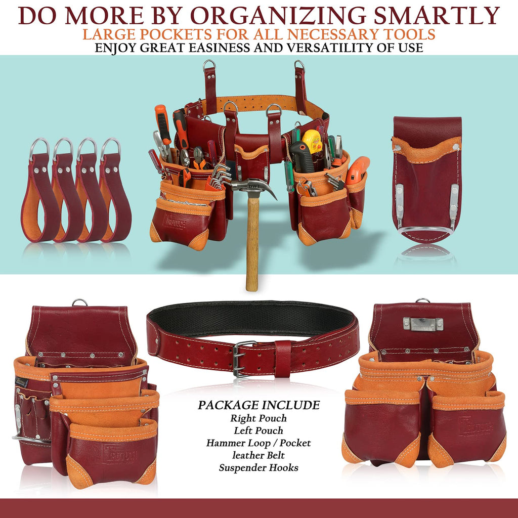 Maroon Leather Tool Belt U256