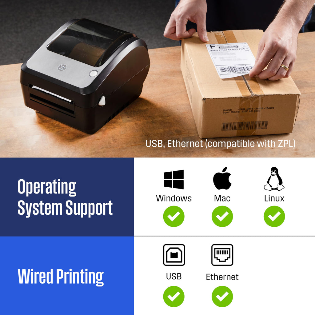 Thermal Shipping Label Printer USB 4x6 Commercial Grade Desktop Label Printer R16032