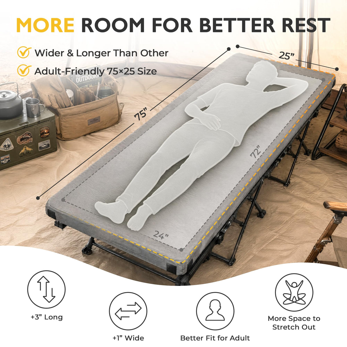 3 Inch Memory Foam Camping Mattress Pad B248