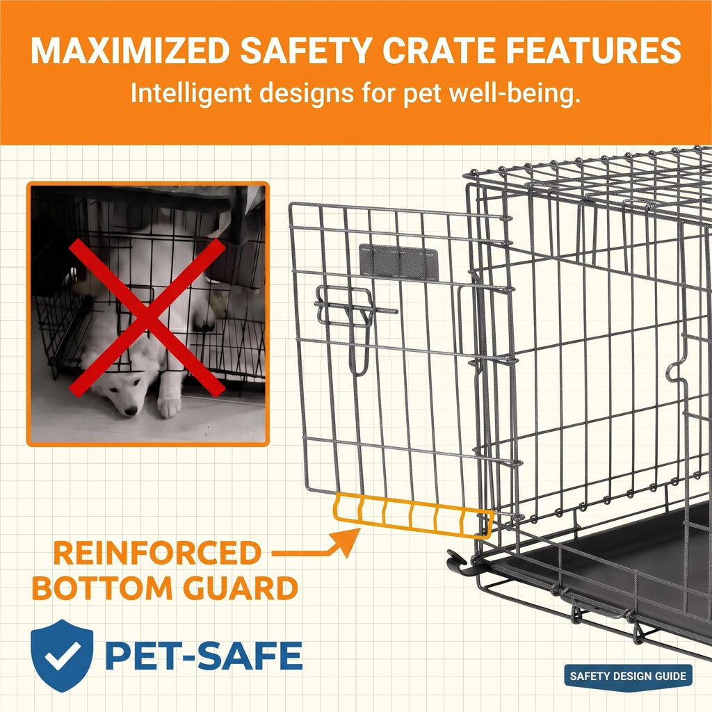 30-Inch Double Door Folding Metal Dog Crate Y90906