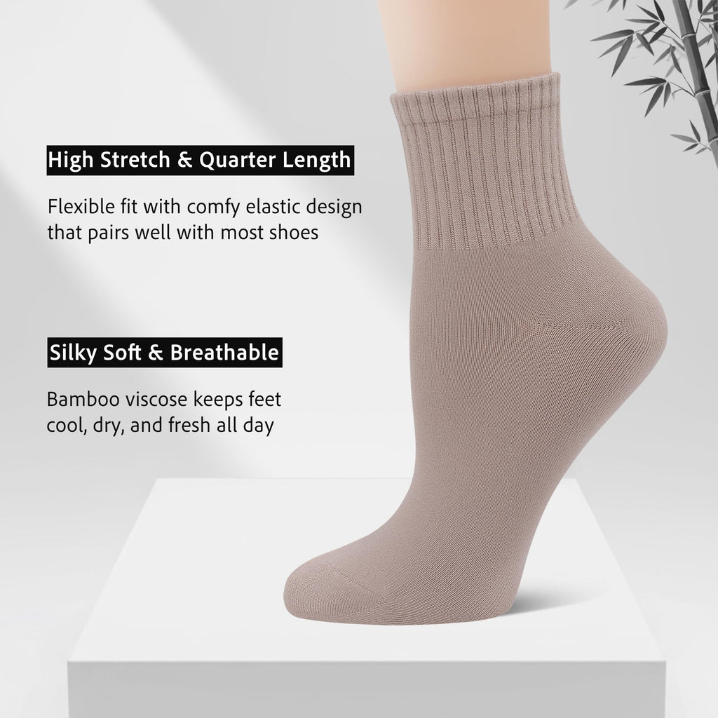 Viscose Bamboo Mini Crew Socks 5 Pairs Y6555