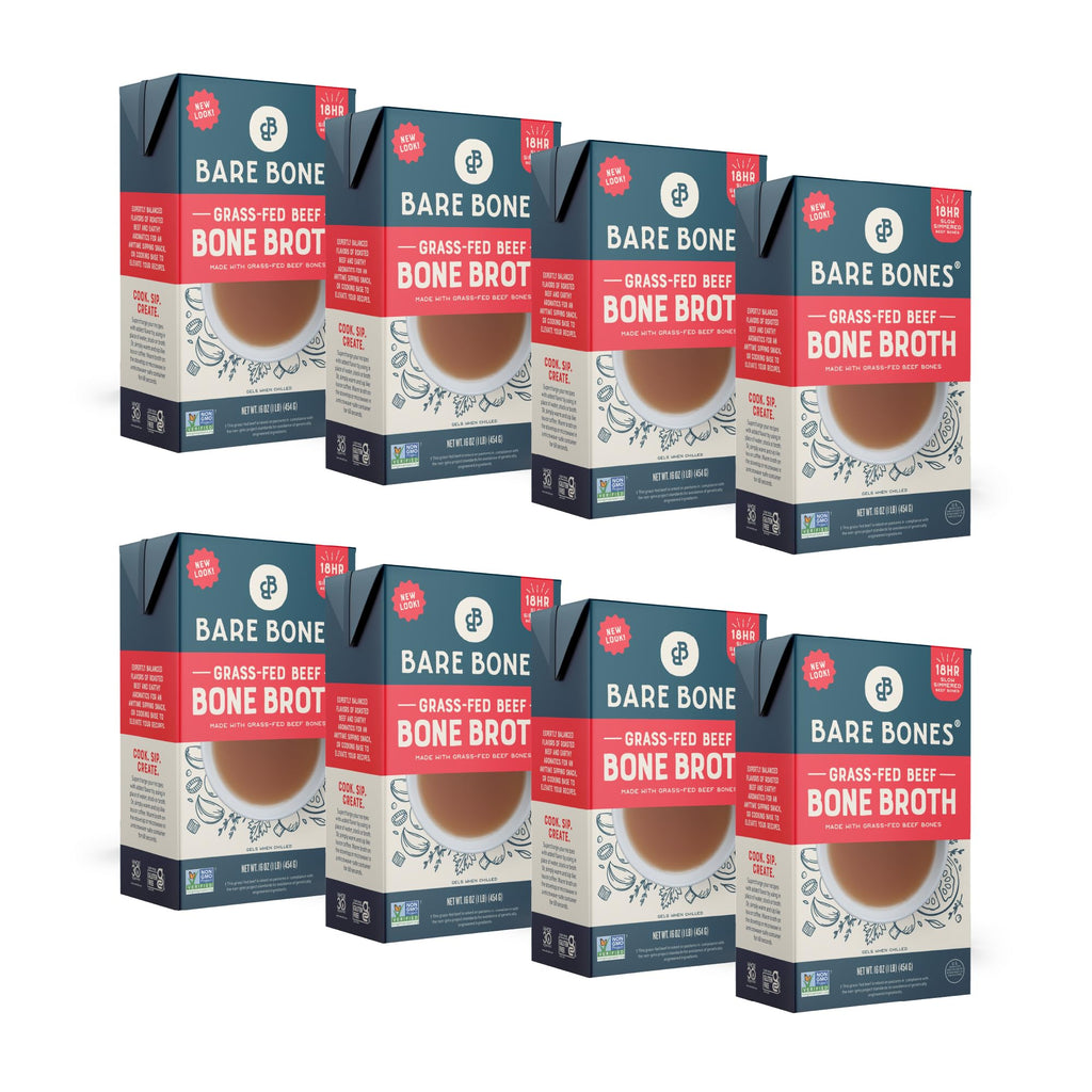 Grass-Fed Beef Bone Broth 16oz 8 Pack A5319