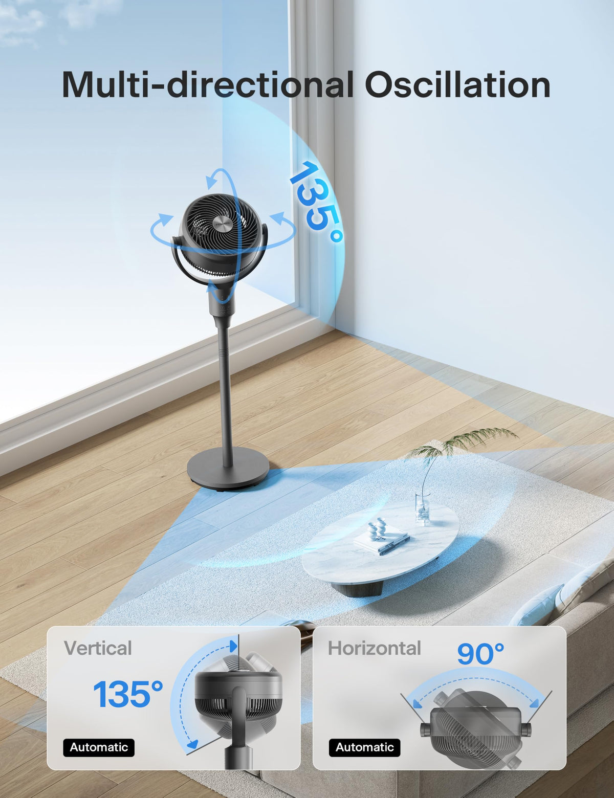Grey Pedestal Fan O249