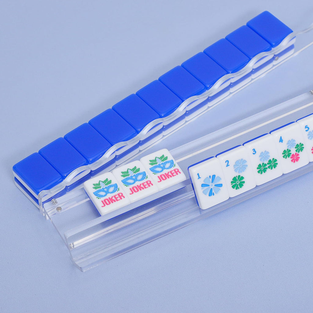4-Pack Clear Acrylic Mahjong Racks with Pushers 19.7" I779
