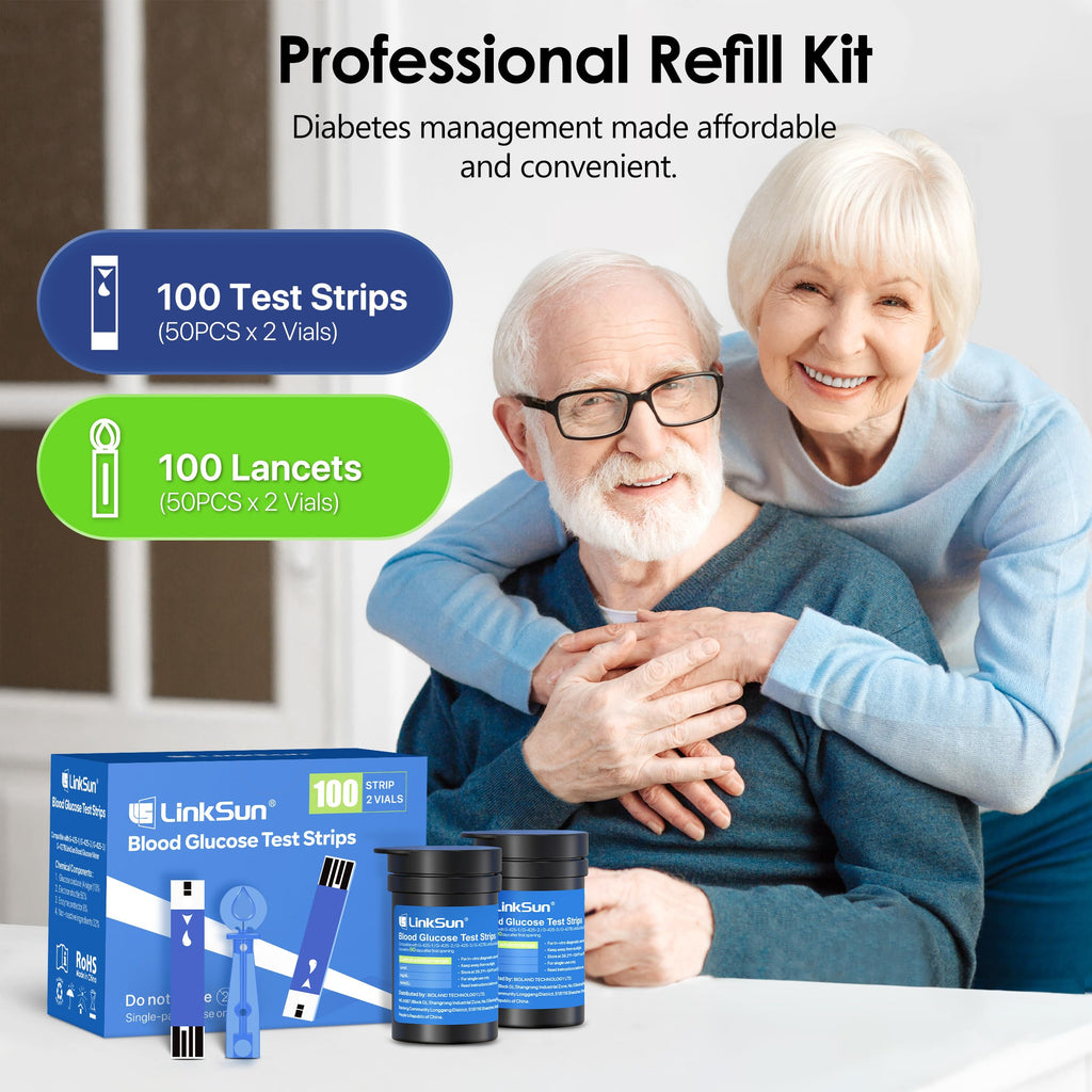 Blood Sugar Testing Kit, 100 Strips & Lancets Y739522