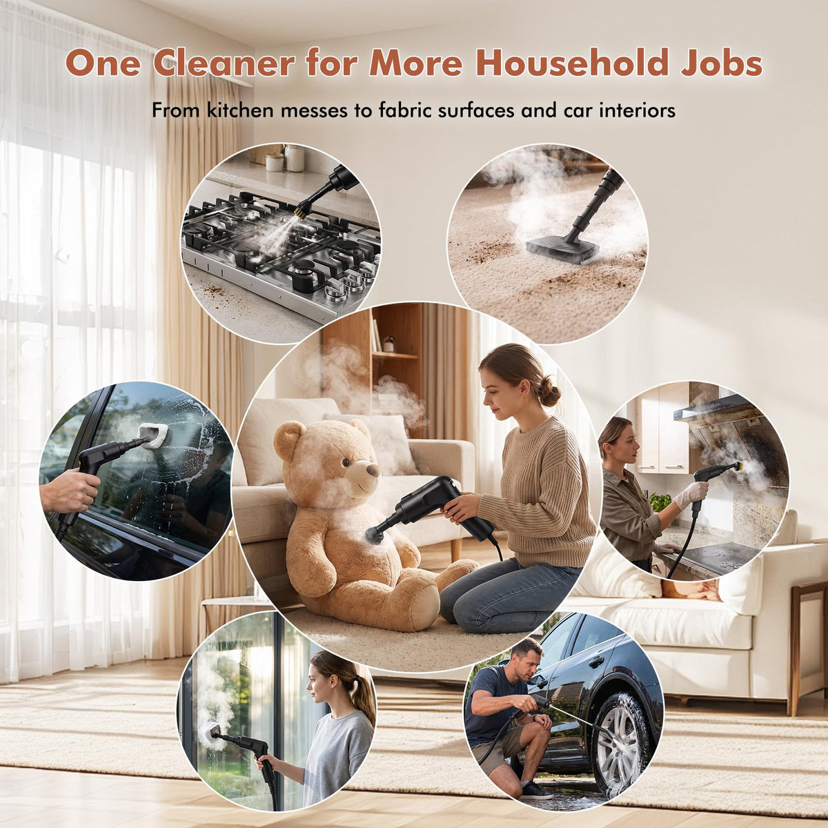 2500W Pressurized Steam Cleaner with 16 Accessories Z777