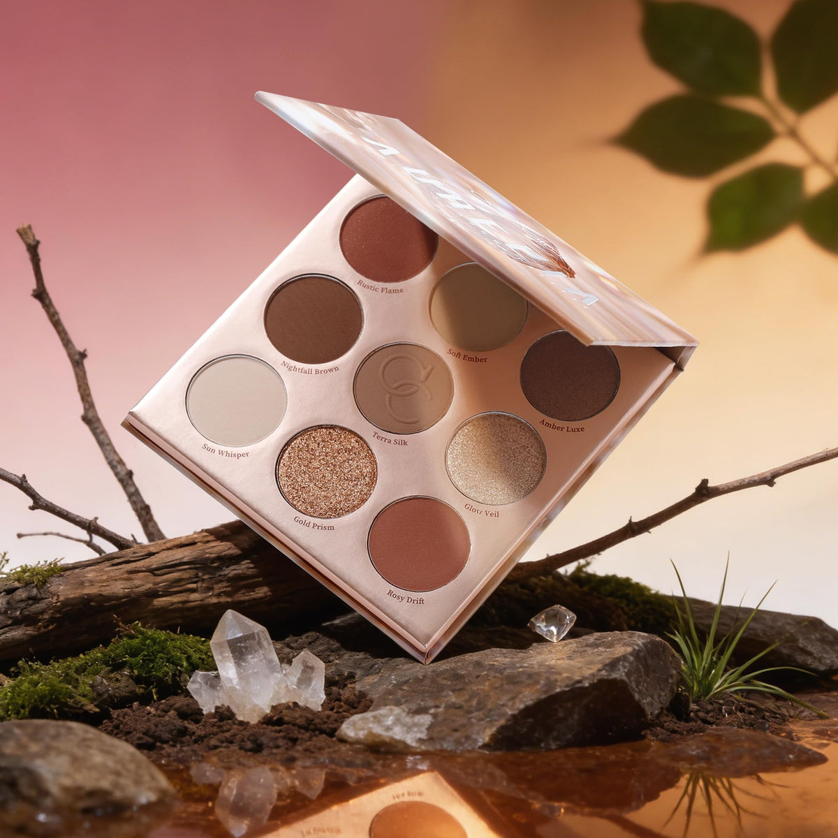 9 Colors Brown & Copper Eyeshadow Palette with Matte & Shimmer Finishes J107278