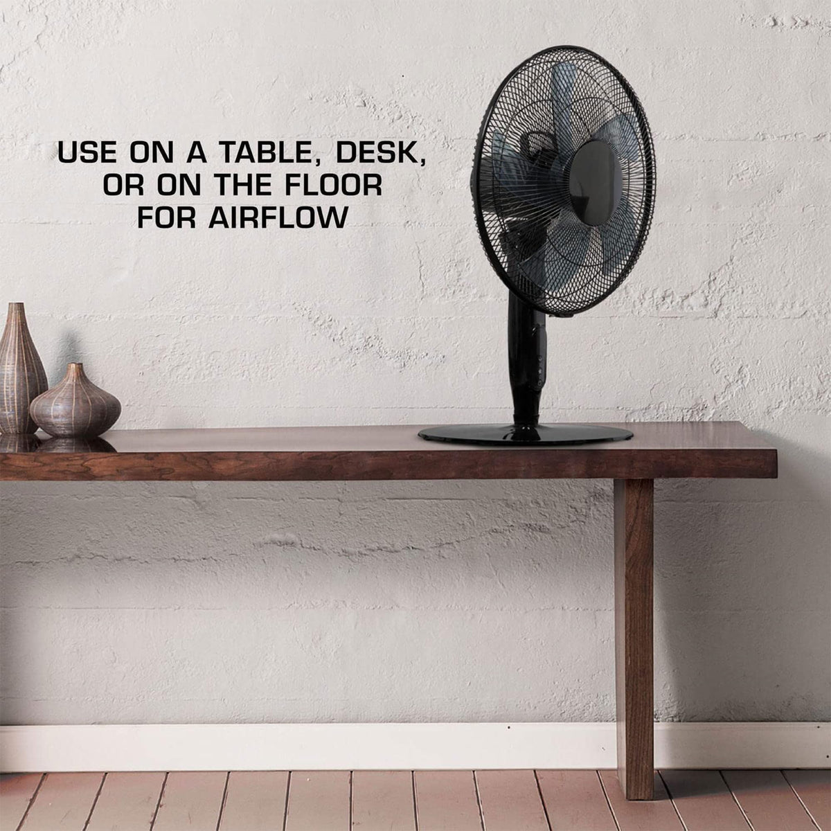 2 Pack Oscillating Pedestal Stand Fan, 12-Speed, 16", Black with Remote Control P7888