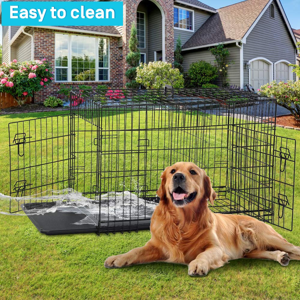 48" Heavy Duty Folding Wire Metal Dog Crate with Divider N670