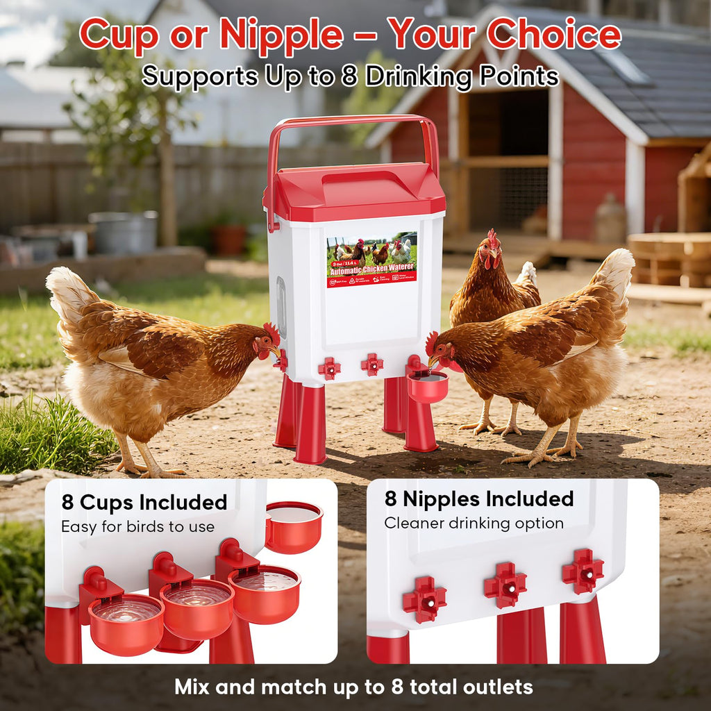 Automatic Chicken Waterer 3 Gallons with Float Valve Z144