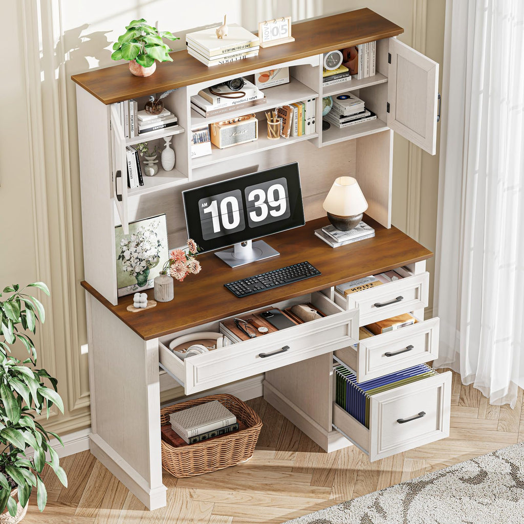 67" Executive Desk with Hutch and Charging Station O194