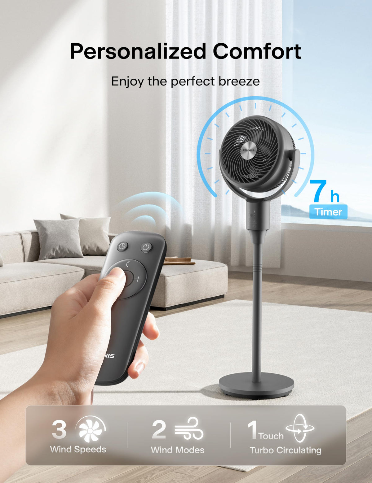 Grey Pedestal Fan O249