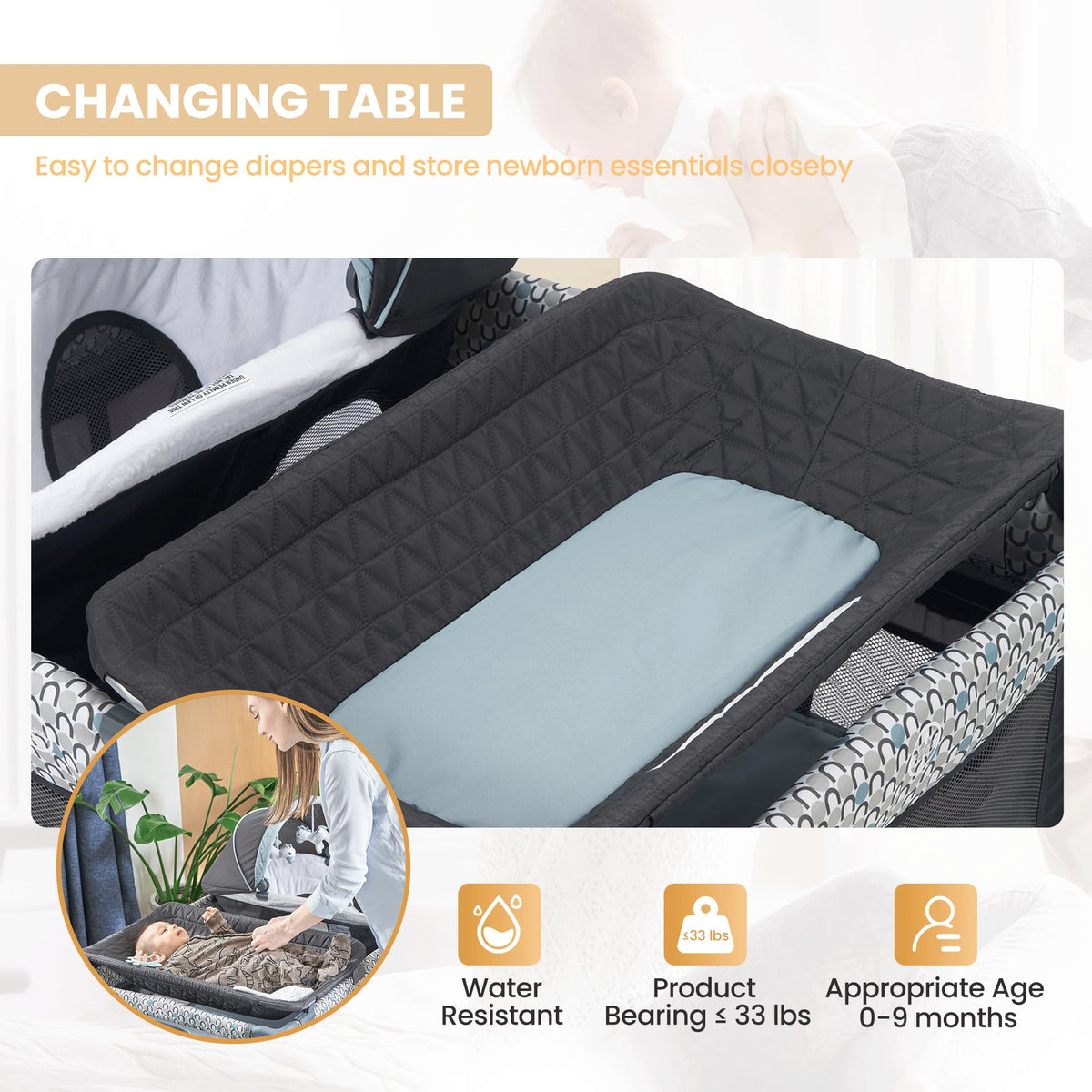 5 in 1 Foldable Baby Crib Playpen I20301