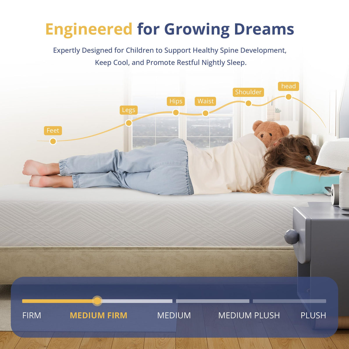 Twin Memory Foam Mattress 5 Inch Medium Firm White K11121