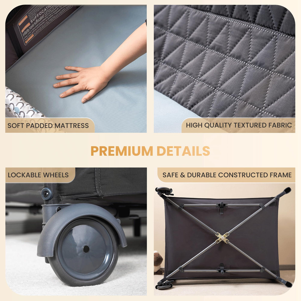 5 in 1 Foldable Baby Crib Playpen I20301