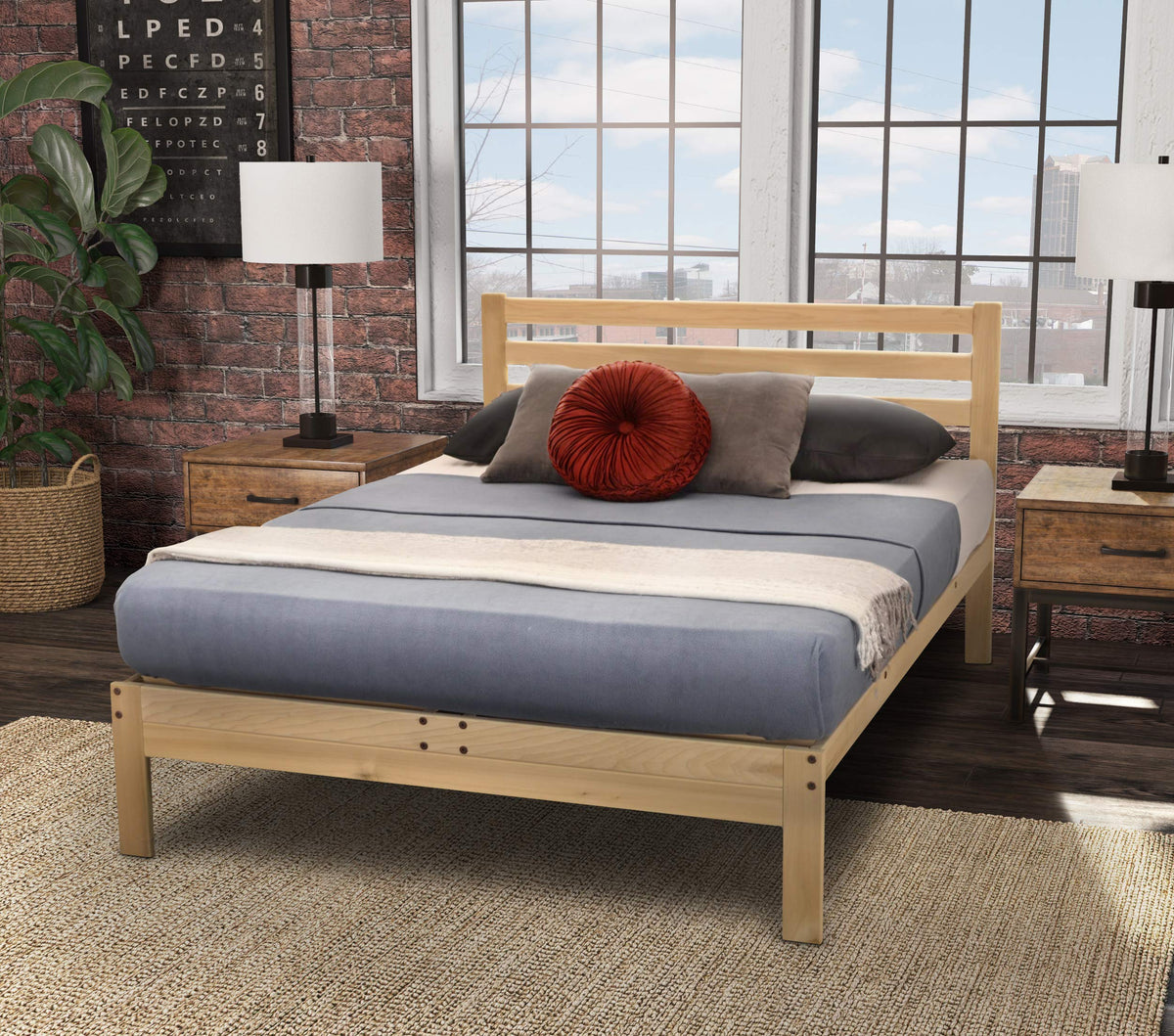California King Unfinished Wood Platform Bed H4532
