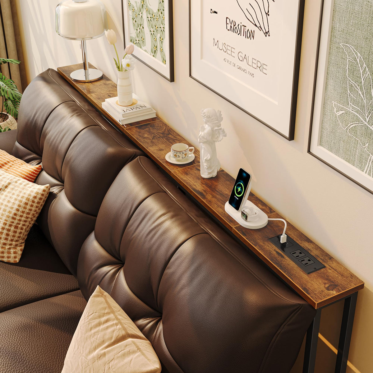 70.8 Inch Console Table with Charging Station H5542