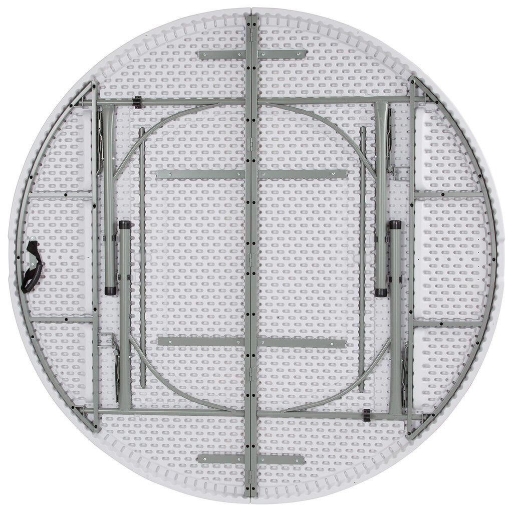 6-Foot Round Bi-Fold Granite White Plastic Folding Table U124608