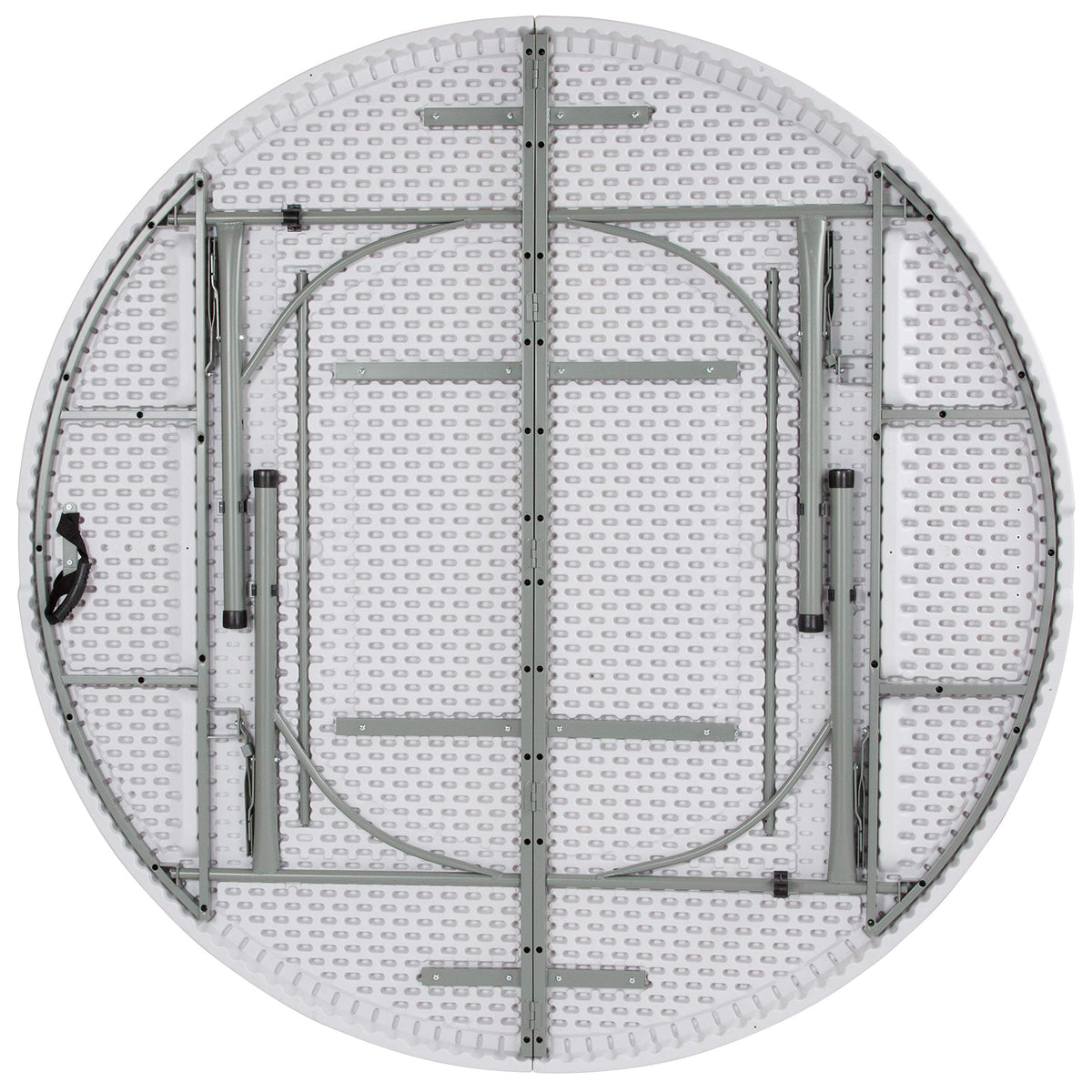6-Foot Round Bi-Fold Granite White Plastic Folding Table U124608