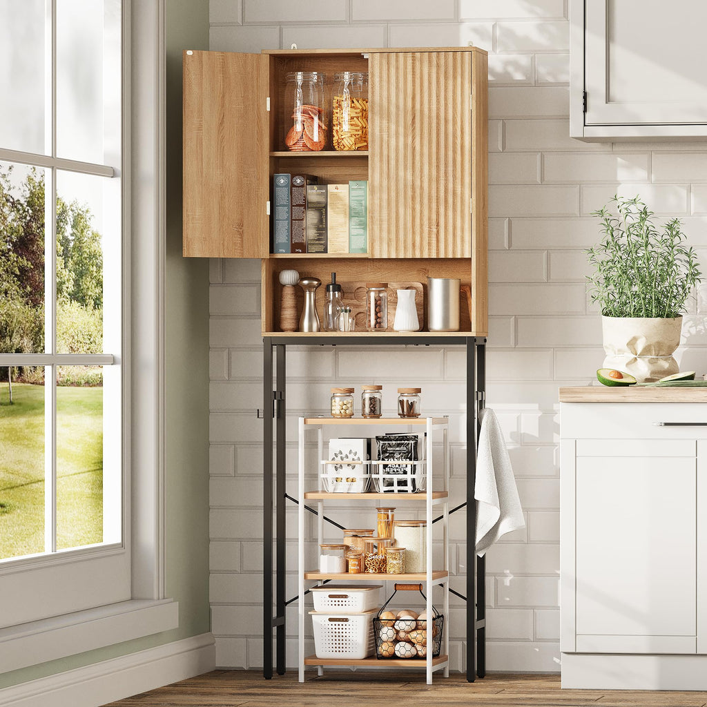Freestanding Tall Wood Over The Toilet Storage Cabinet D291