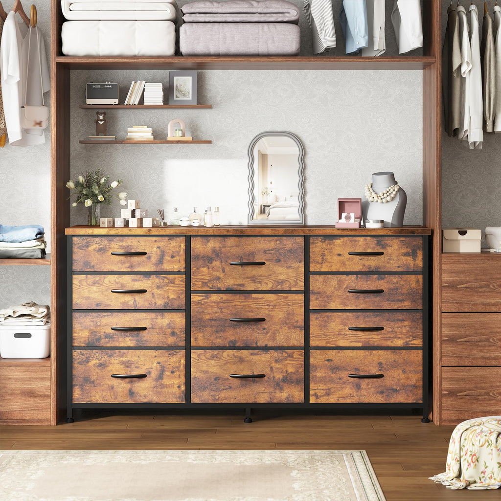47.2"W Long Dresser with 11 Fabric Drawers G237