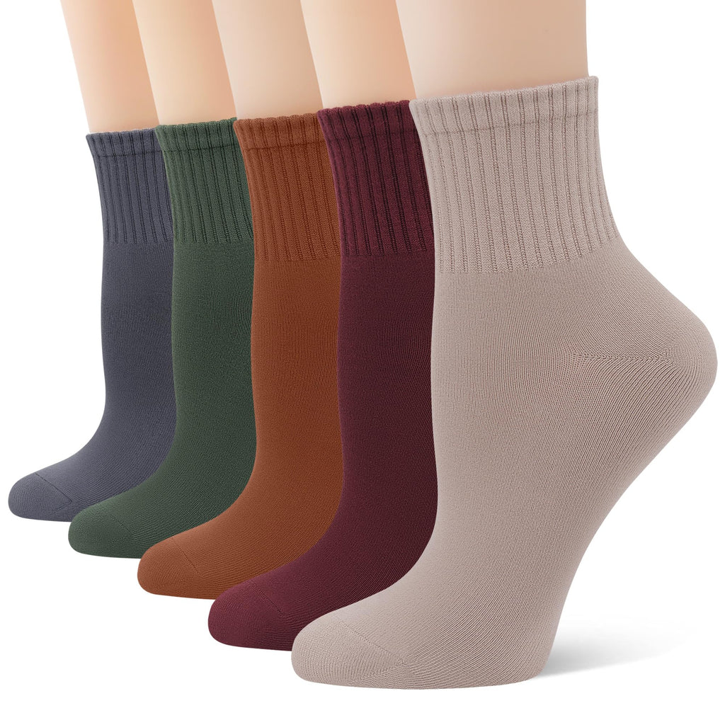 Viscose Bamboo Mini Crew Socks 5 Pairs Y6555