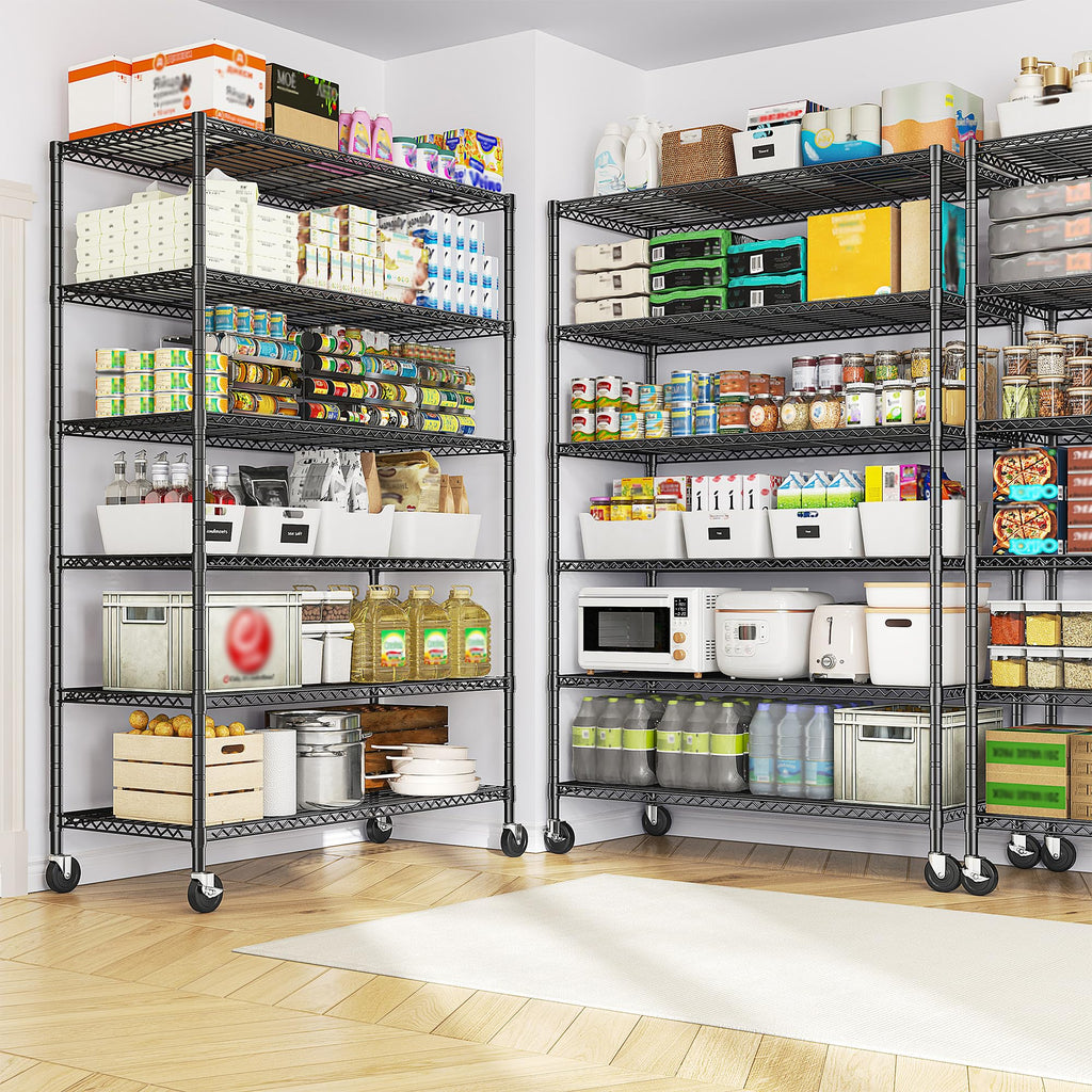 82" 6-Tier Adjustable Storage Shelves with Wheels S821955