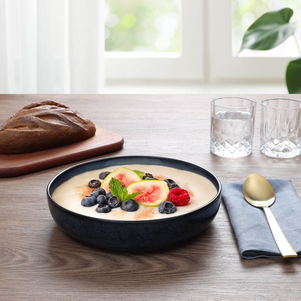 Blue Stoneware Pasta Bowls Set of 4 A9405