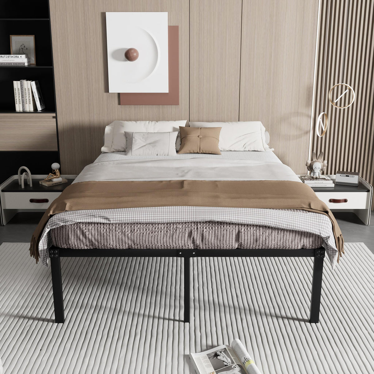 Queen Size Metal Platform Bed Frame K608126