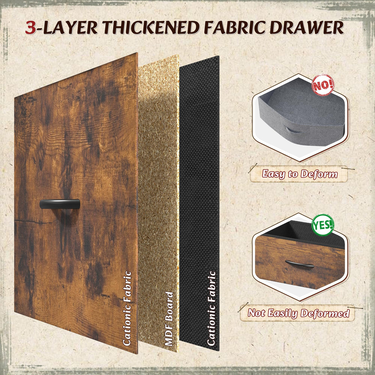 47.2"W Long Dresser with 11 Fabric Drawers G237