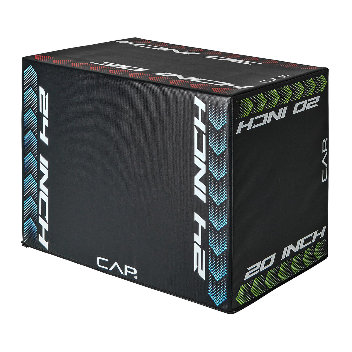 3-in-1 Foam Plyometric Jump Box, 20/24/28-Inch Heights, Black L95159