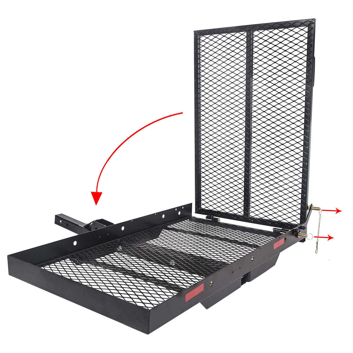 46.2 X 26.8 X 38.7 Inch Foldable Hitch Cargo Carrier with Ramp 500 Lbs O79947