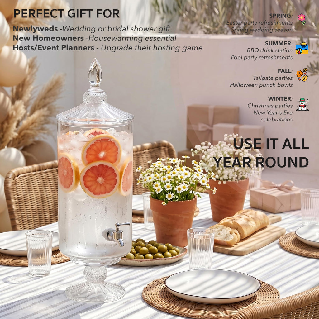 Glass Beverage Dispenser 2 Gal Y279
